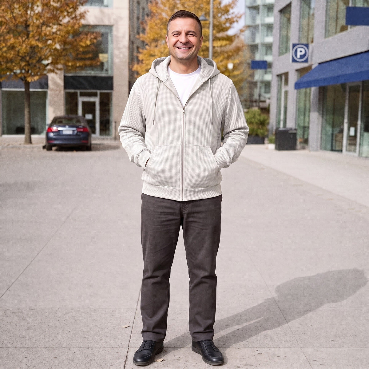 Men's Zip-Through Hoodie | Metal-Tipped Drawcords | 5 Colours