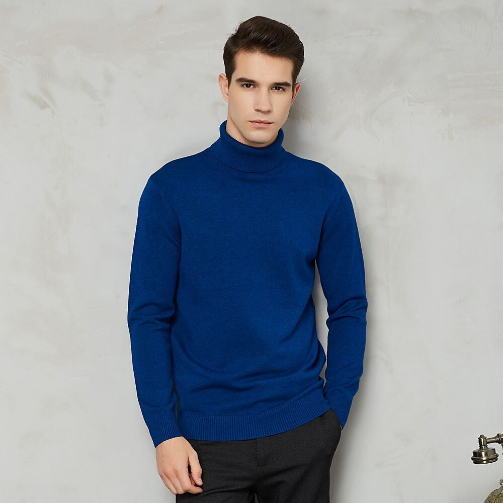 Men's Polo Neck Jumper | Soft Knit | Ribbed Collar-Sweaters-Chaps London-Chaps London