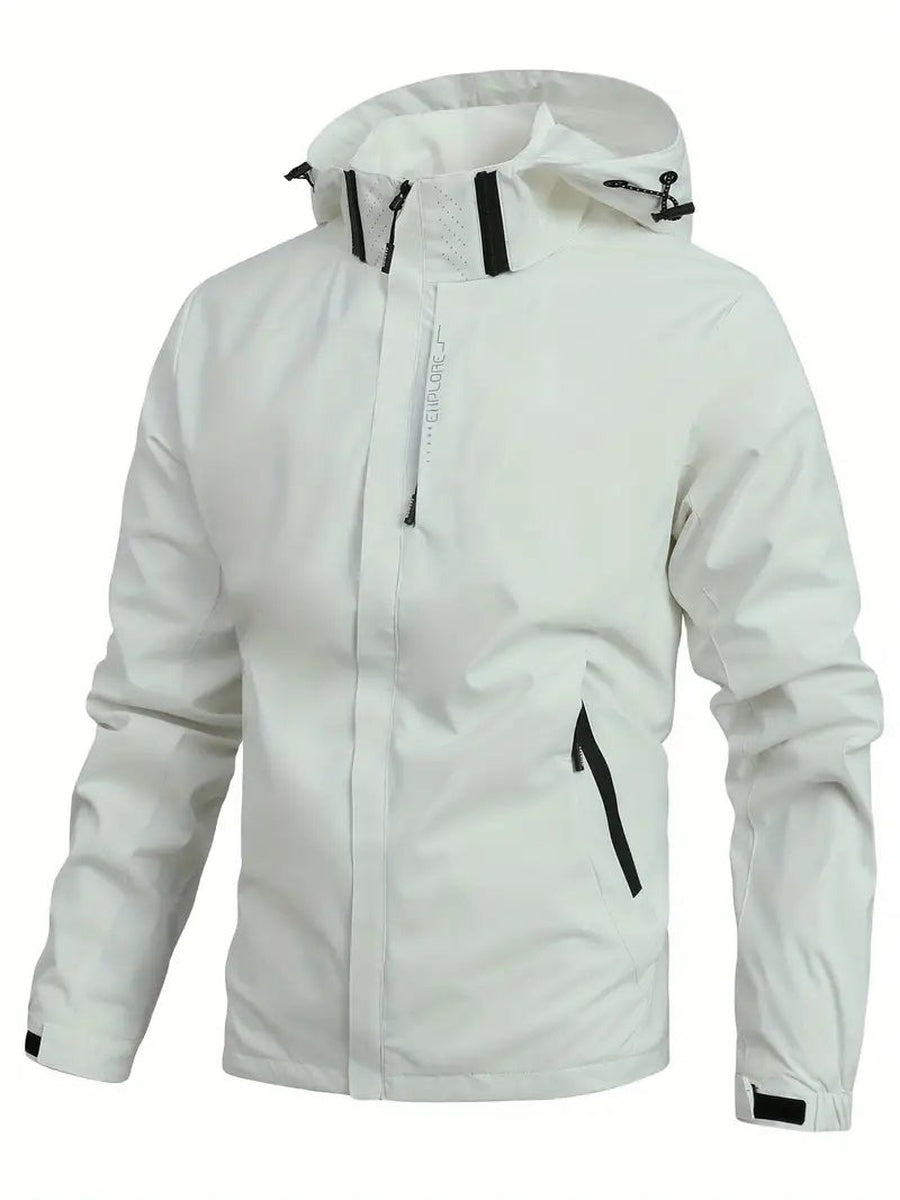 Off white rain jacket with hood