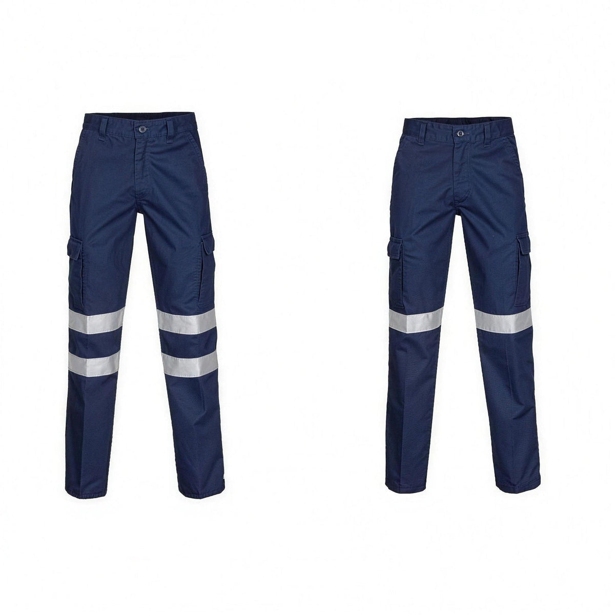 Men's Reflective Work Trousers | Cotton | Cargo | Navy