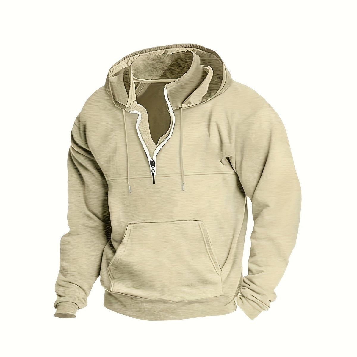 Men's Half-Zip Hoodie with Stand Collar | Kangaroo Pocket | 8 Colours
