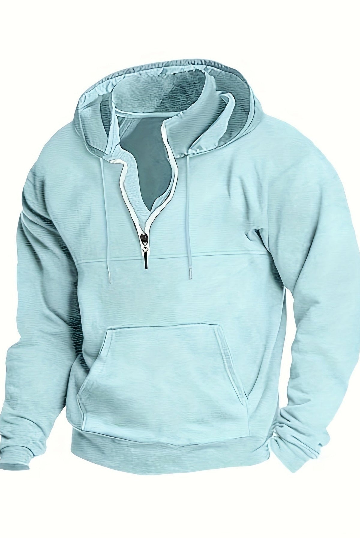 Men's Half-Zip Hoodie with Stand Collar | Kangaroo Pocket | 8 Colours