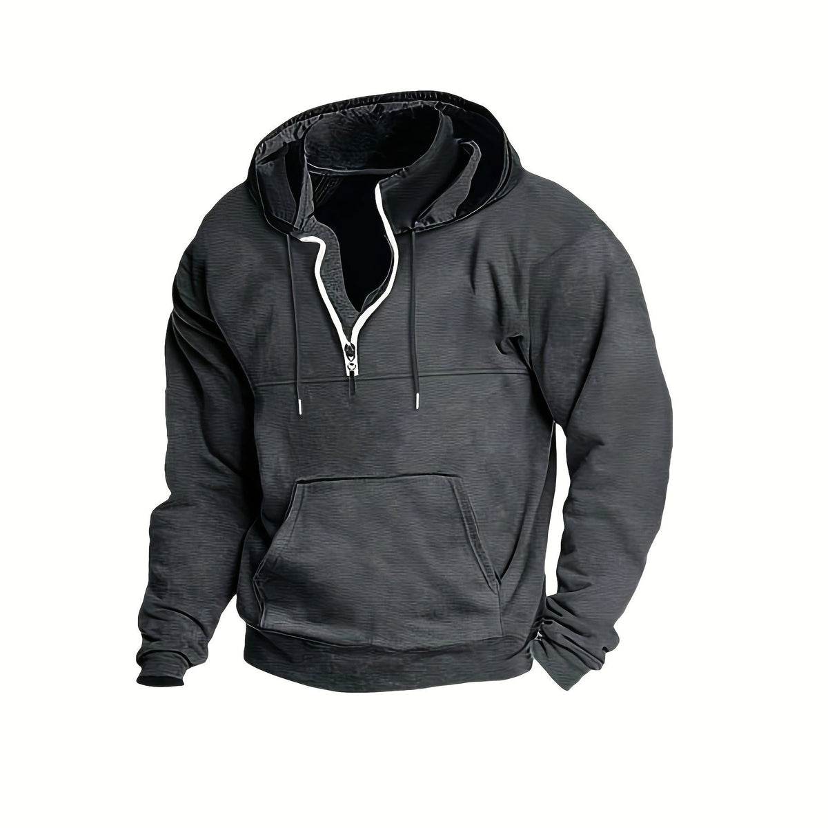 Men's Half-Zip Hoodie with Stand Collar | Kangaroo Pocket | 8 Colours