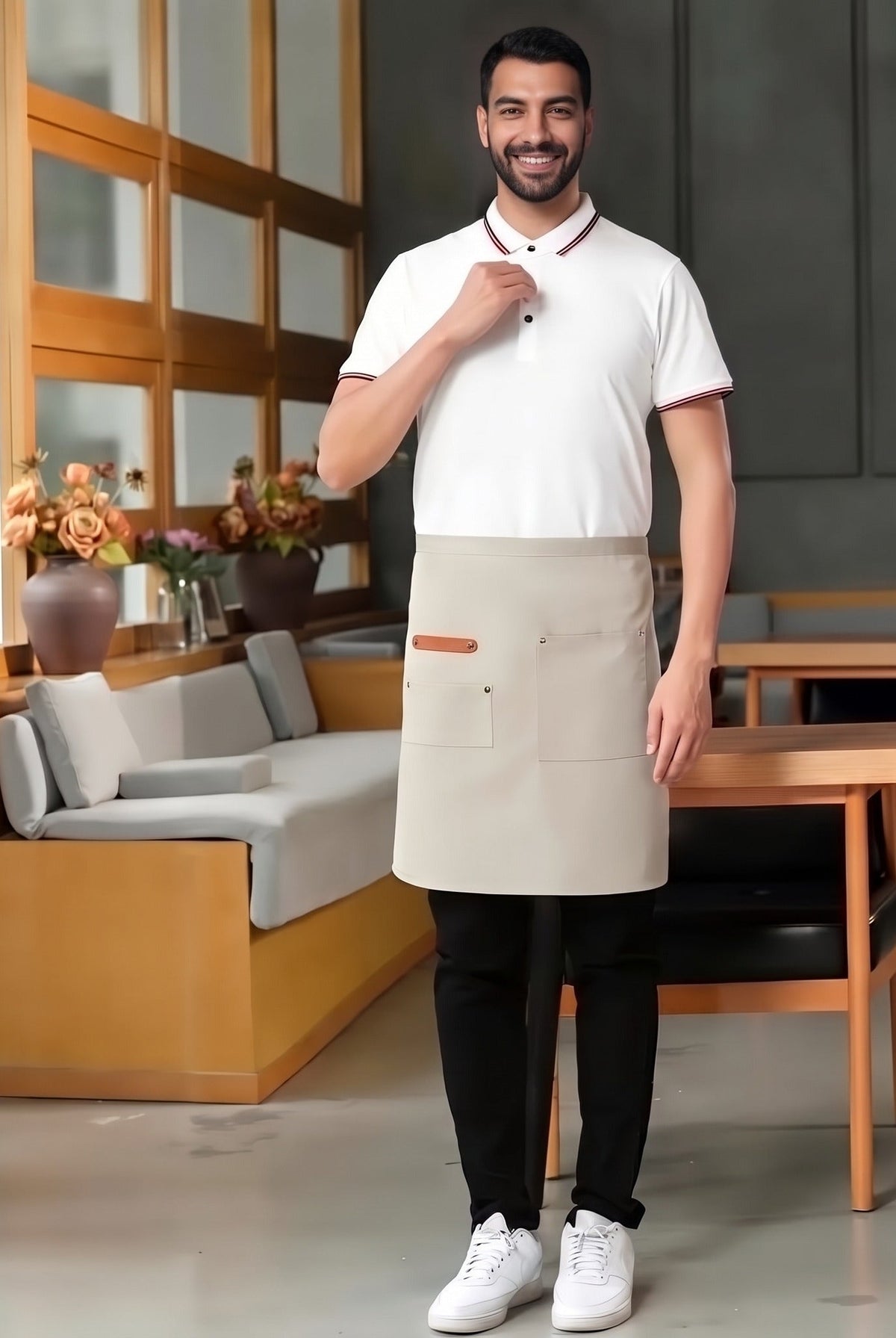 Men's Waist Apron | Canvas | Water-Resistant | Pockets | Long Ties