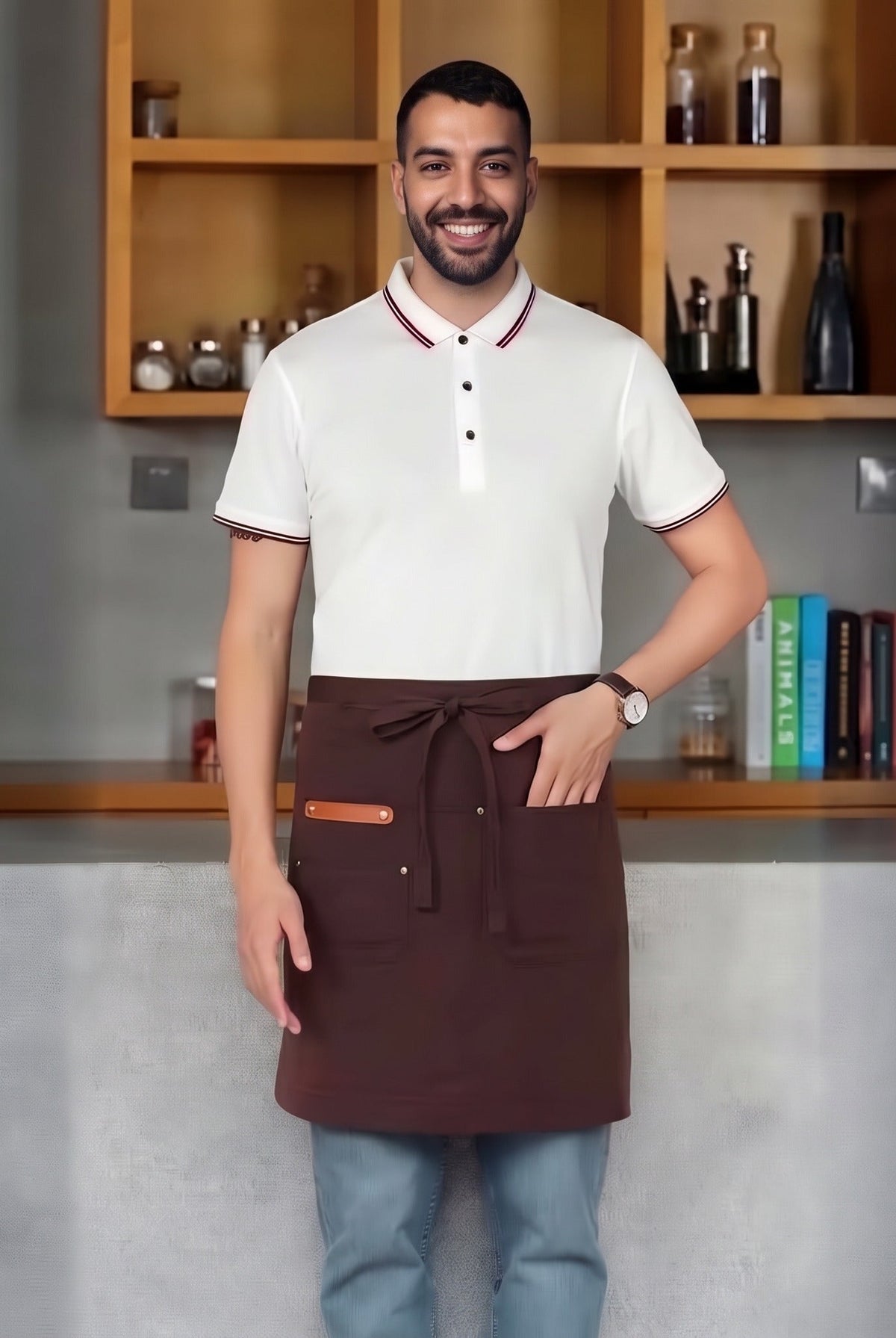 Men's Waist Apron | Canvas | Water-Resistant | Pockets | Long Ties