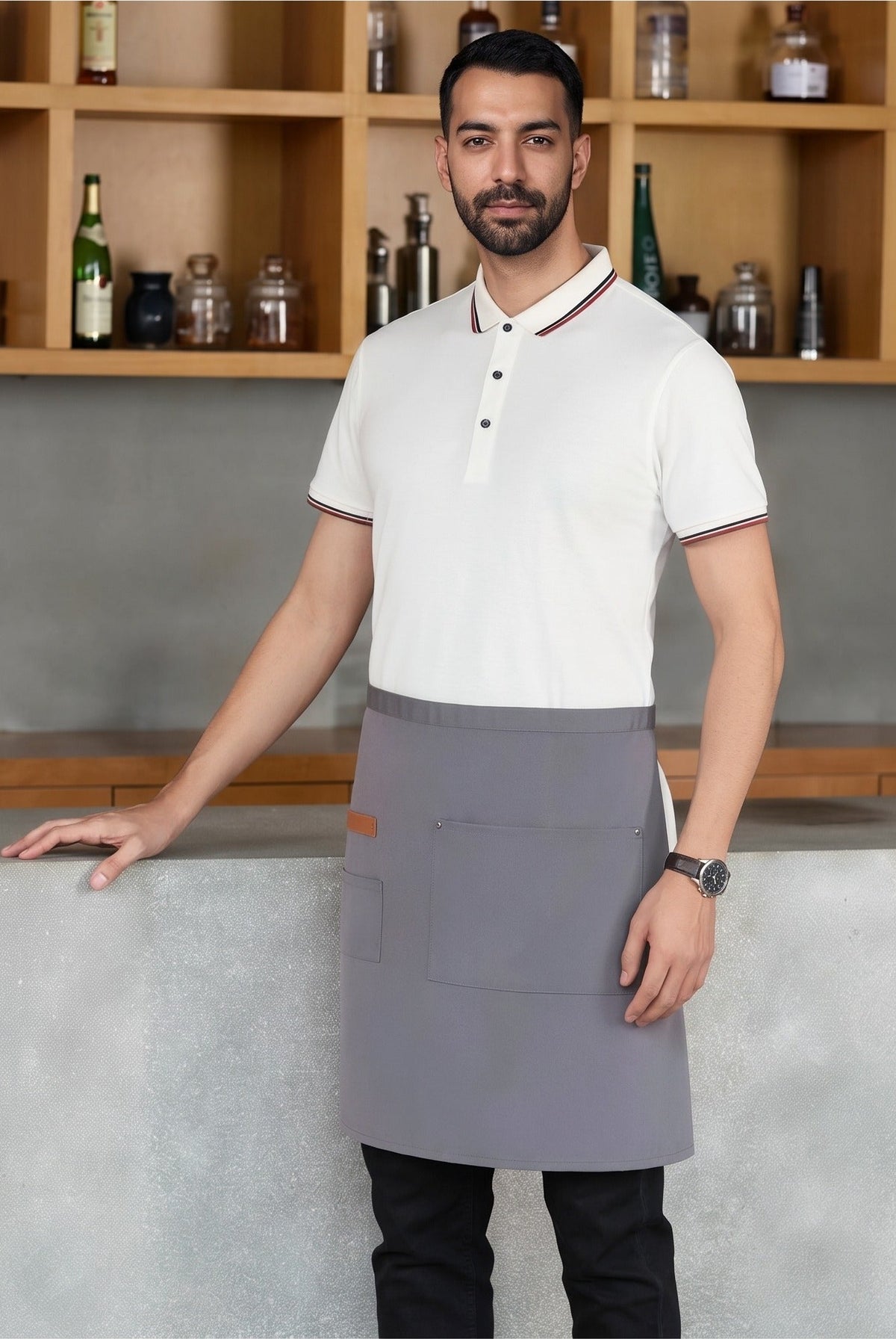 Men's Waist Apron | Canvas | Water-Resistant | Pockets | Long Ties