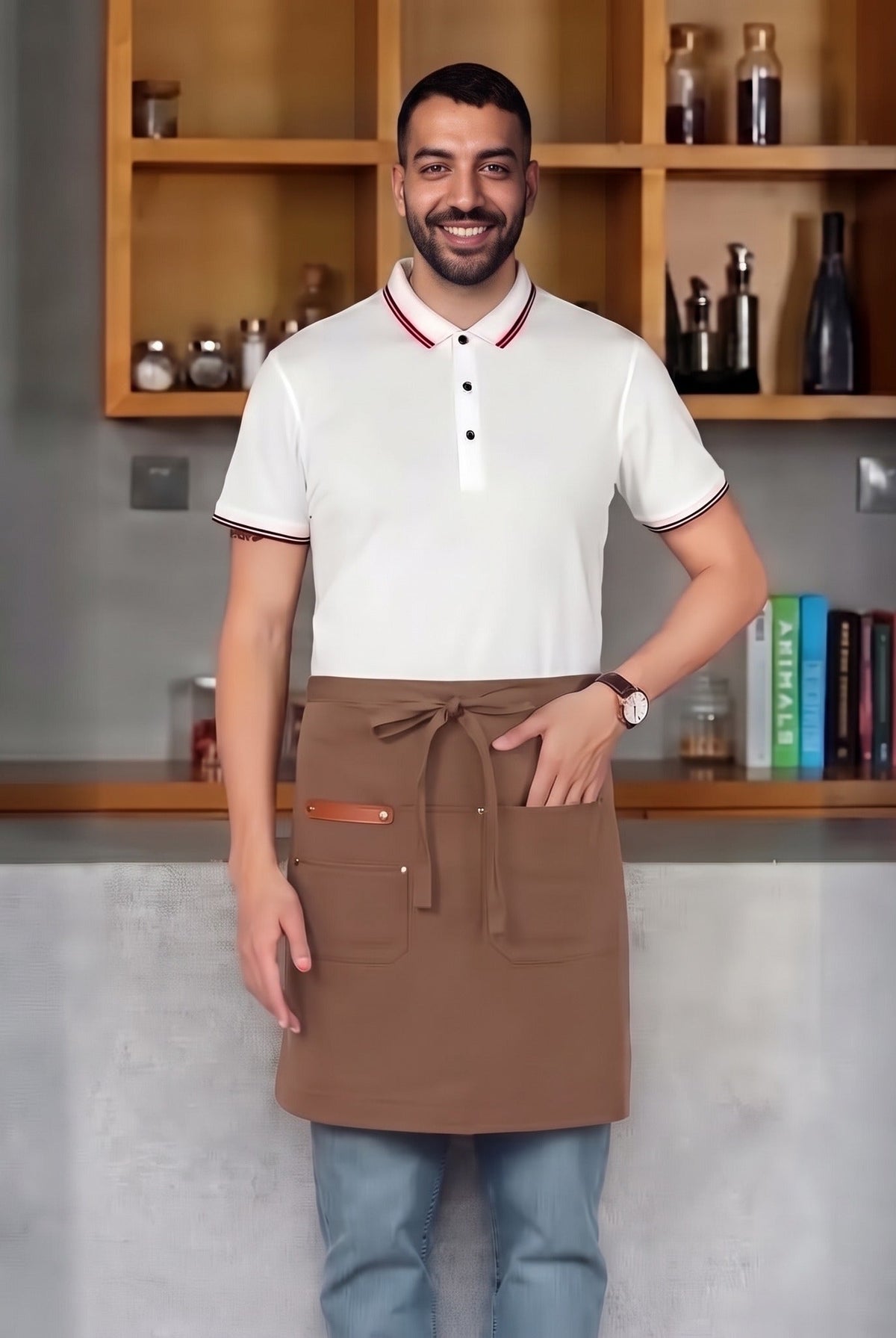Men's Waist Apron | Canvas | Water-Resistant | Pockets | Long Ties