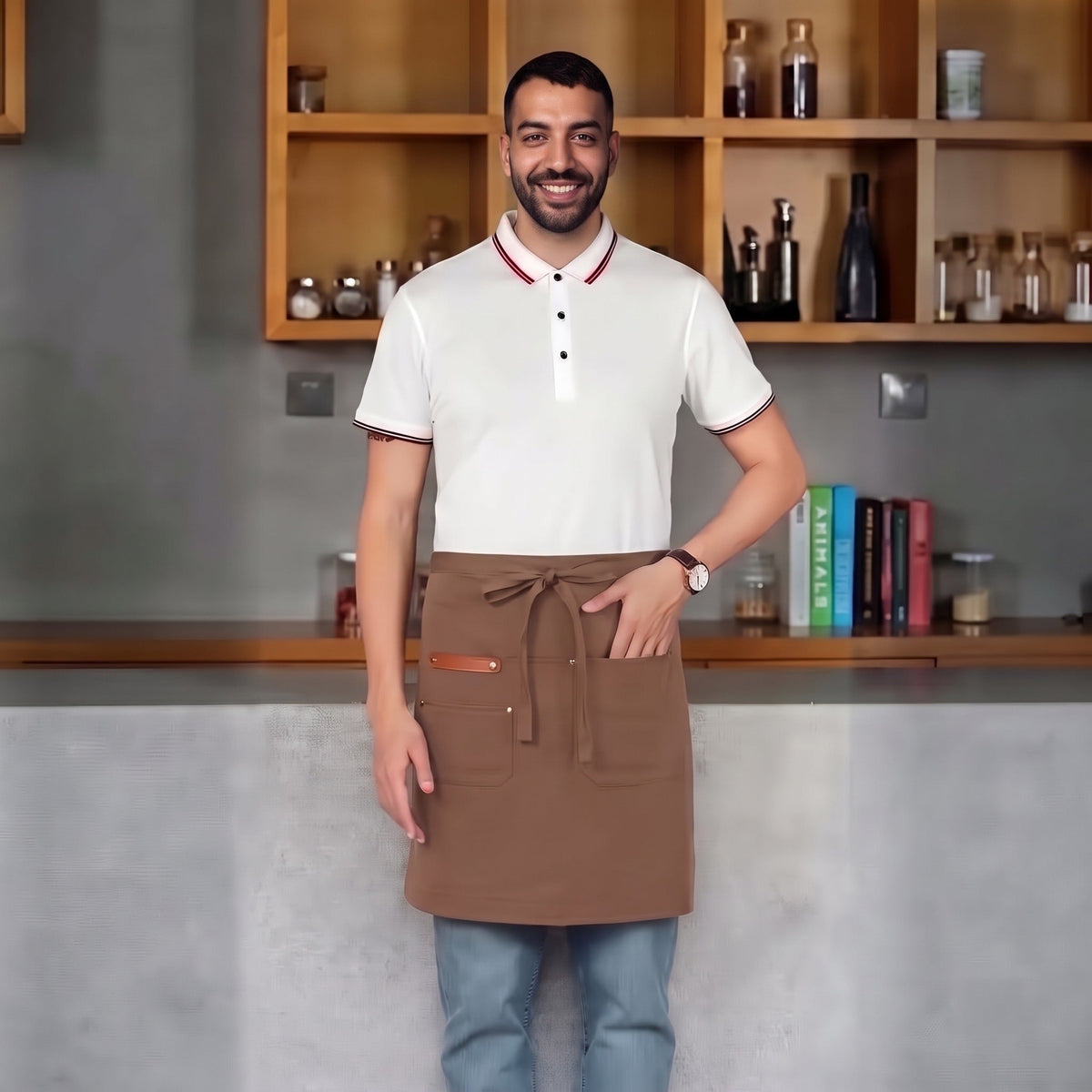 Men's Waist Apron | Canvas | Water-Resistant | Pockets | Long Ties