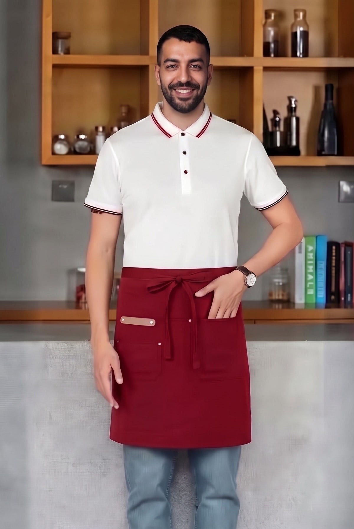 Men's Waist Apron | Canvas | Water-Resistant | Pockets | Long Ties