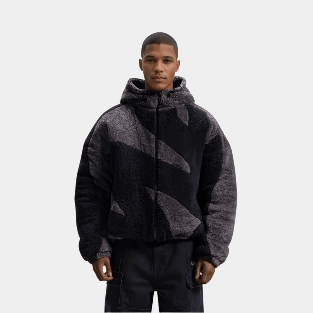 Men's Sherpa Hooded Jacket | Two Tone | Full Zip | 4 Colours