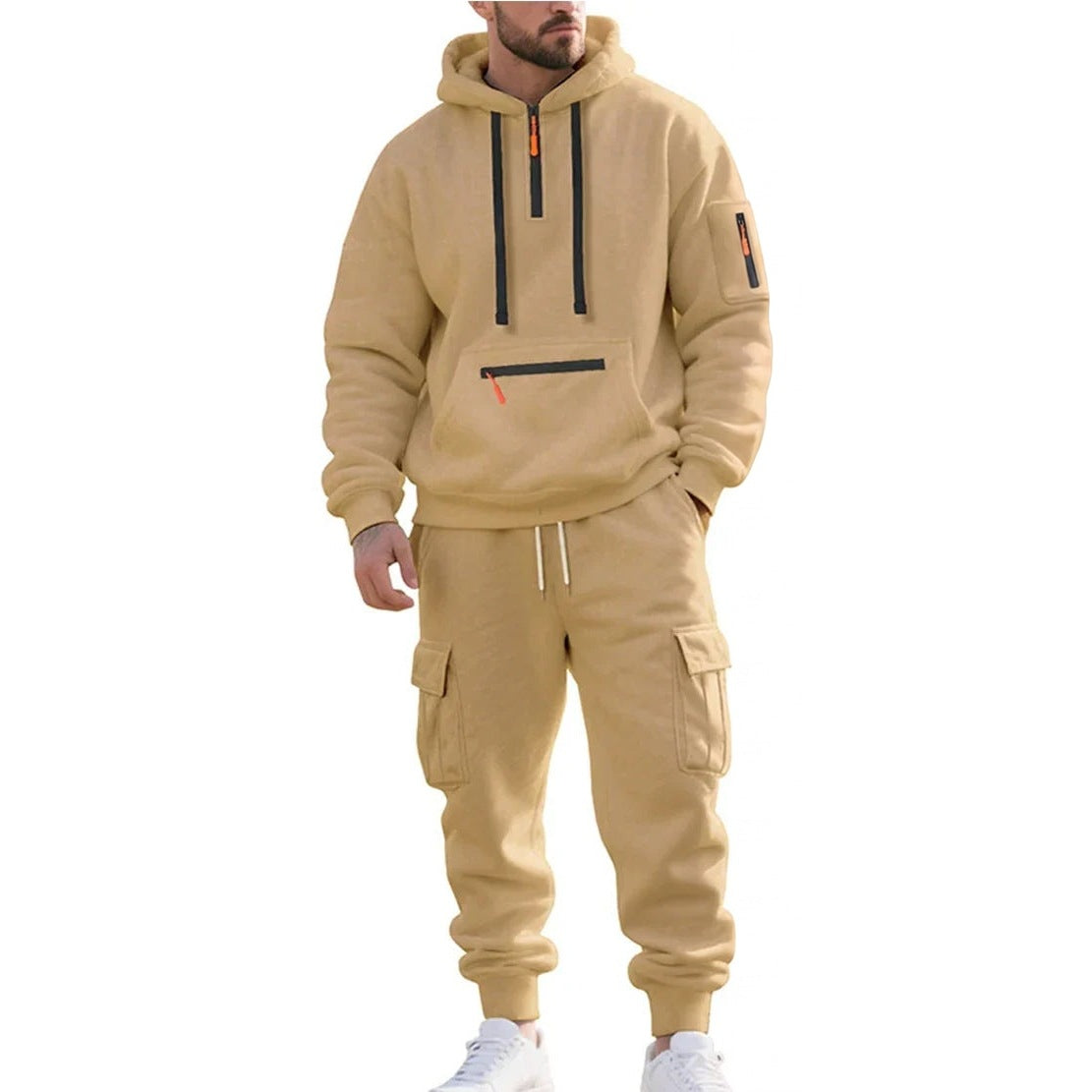 Men's Cargo Tracksuit | Hoodie with Zip Pockets | 6 Colours