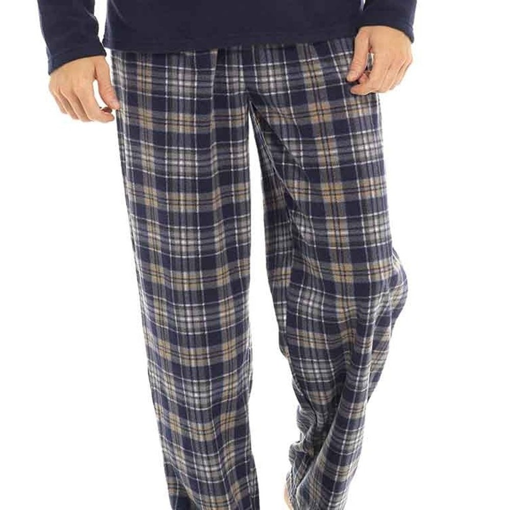Men's Hooded Fleece Pyjamas | Check Trousers | 2 Colours
