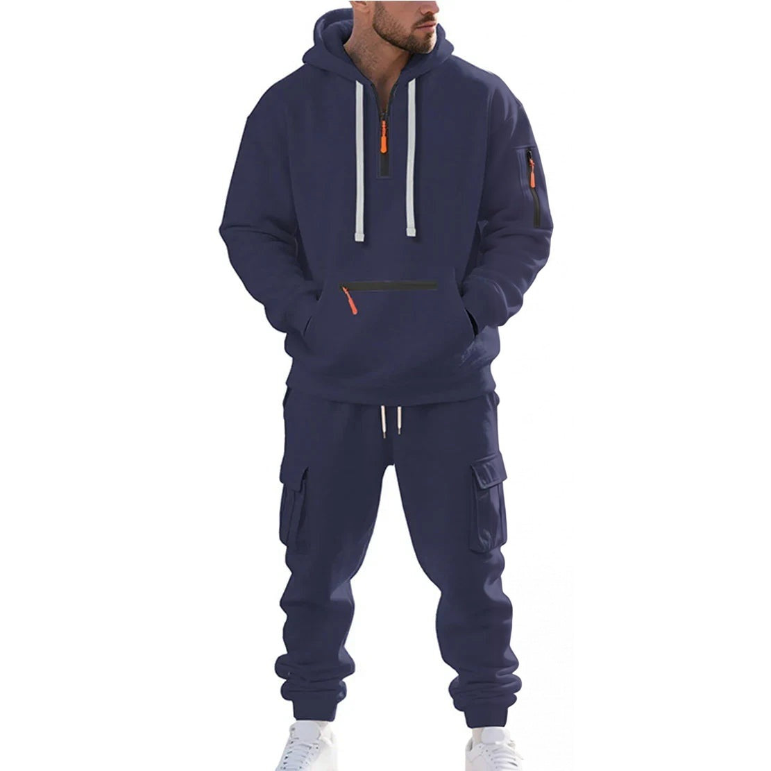 Men's Cargo Tracksuit | Hoodie with Zip Pockets | 6 Colours
