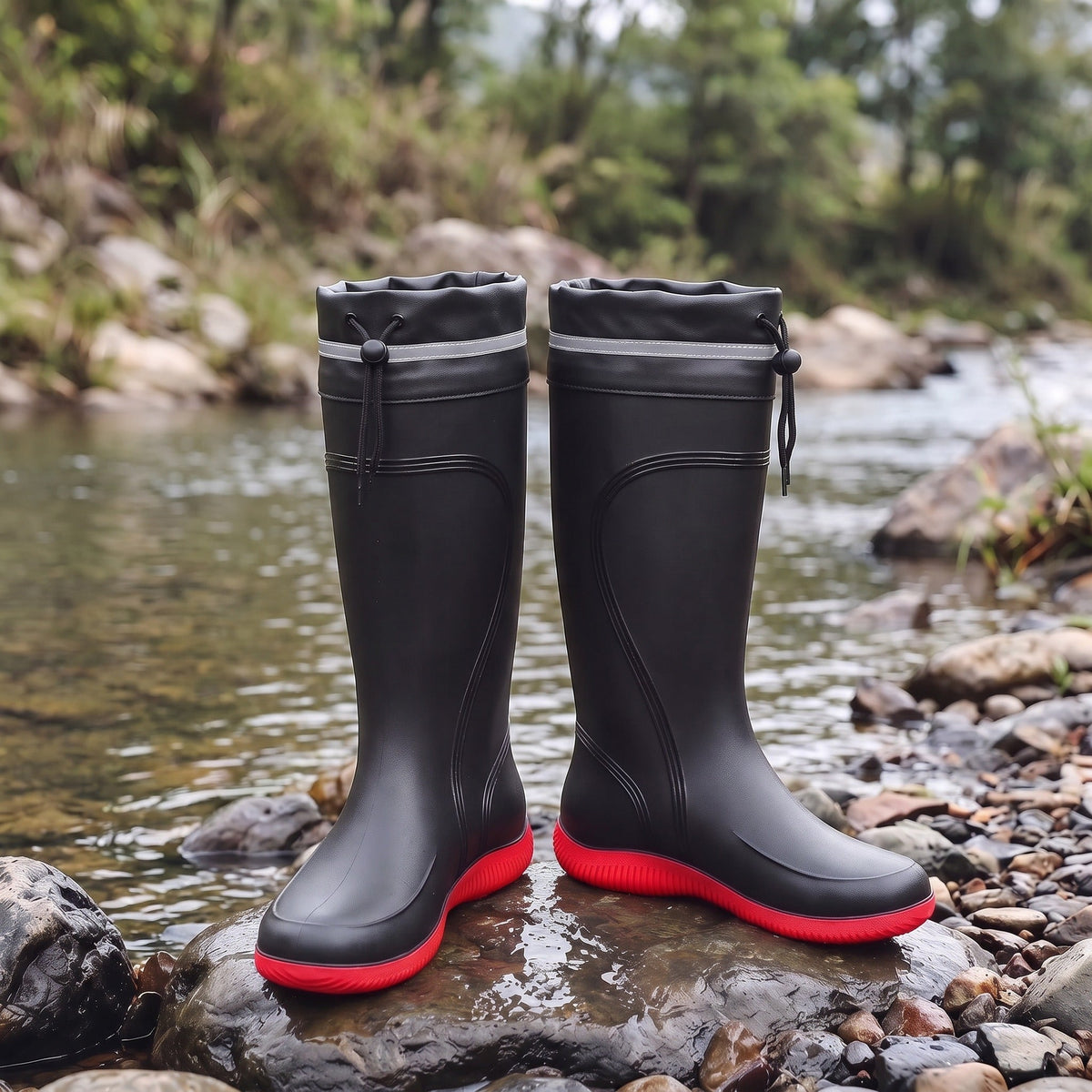 Men's Lined Wellies | Knee-High | Coloured Sole | 3 Colours
