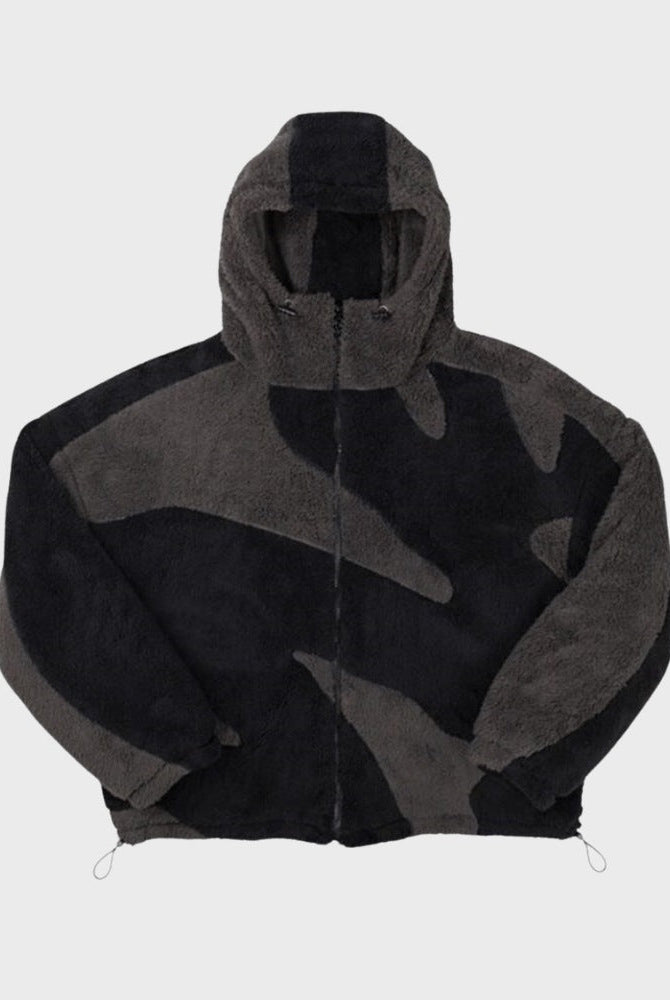Men's Sherpa Hooded Jacket | Two Tone | Full Zip | 4 Colours