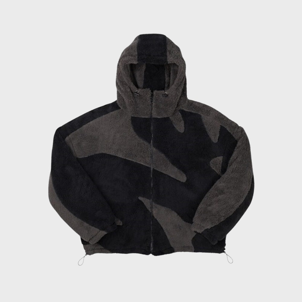 Men's Sherpa Hooded Jacket | Two Tone | Full Zip | 4 Colours