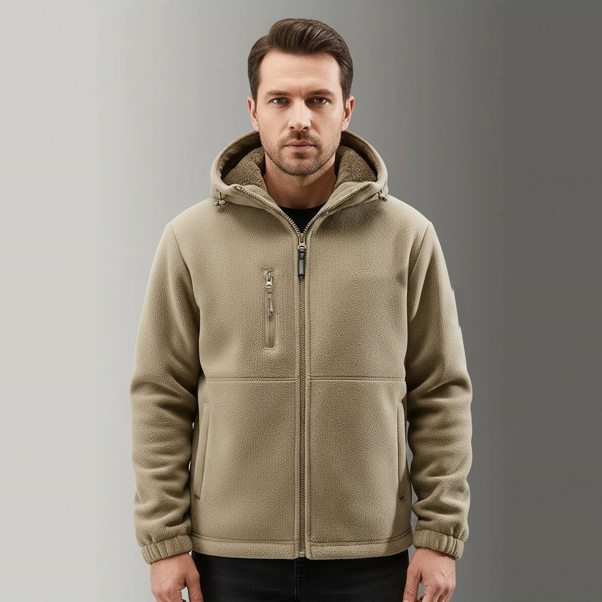 Men's Hooded Fleece Jacket | Teddy Lining | Full Zip | 5 Colours