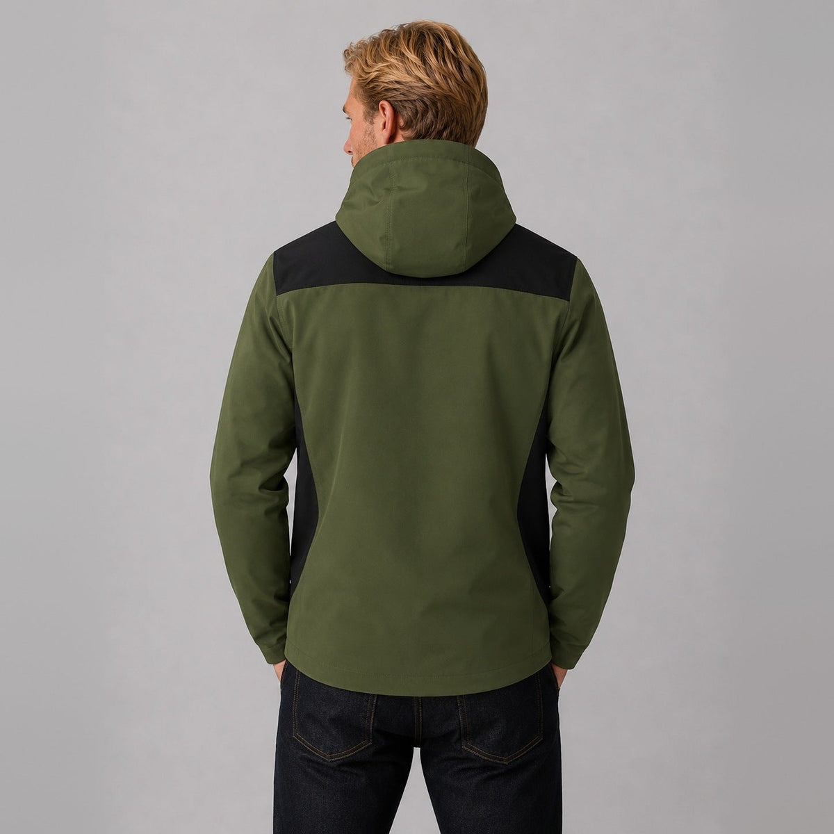 Men's Hooded Outdoor Jacket | Wind Resistant | Water Resistant | Zip Pockets