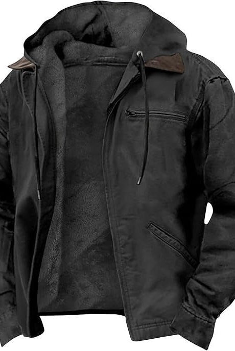 Men's Lined Hooded Jacket | Teddy Lining | Full Zip | 6 Colours