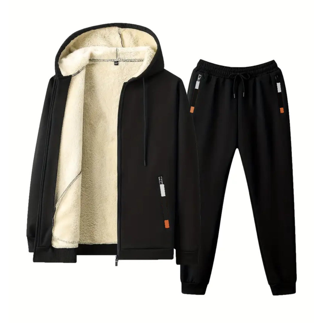 Men's Fleece Lined Zip Hoodie Tracksuit | Joggers