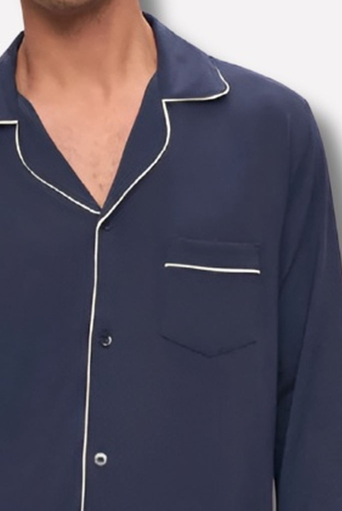 Men's Jersey Pyjamas | Contrast Piping | 2 Colours