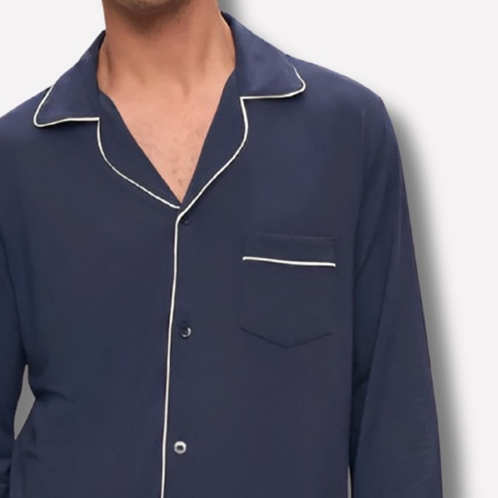 Men's Jersey Pyjamas | Contrast Piping | 2 Colours