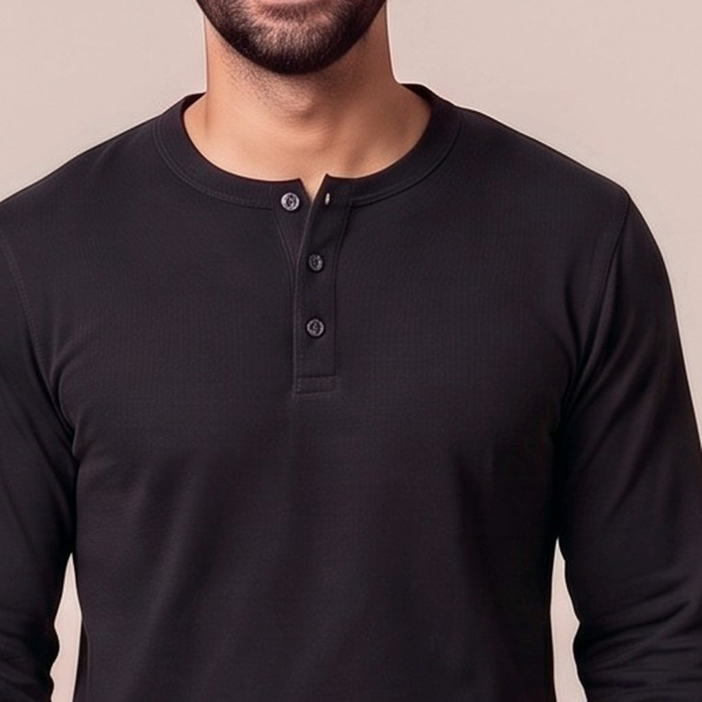 Men's Tall Henley Pyjamas | Check Trousers | Brown