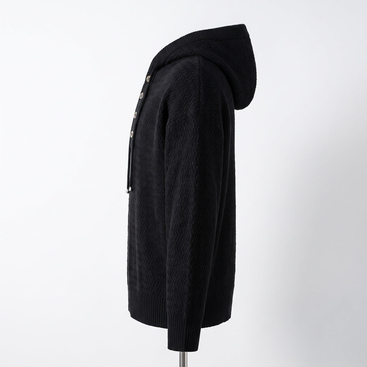 Men's Knitted Henley Hoodie | Textured Knit | 3 Colours