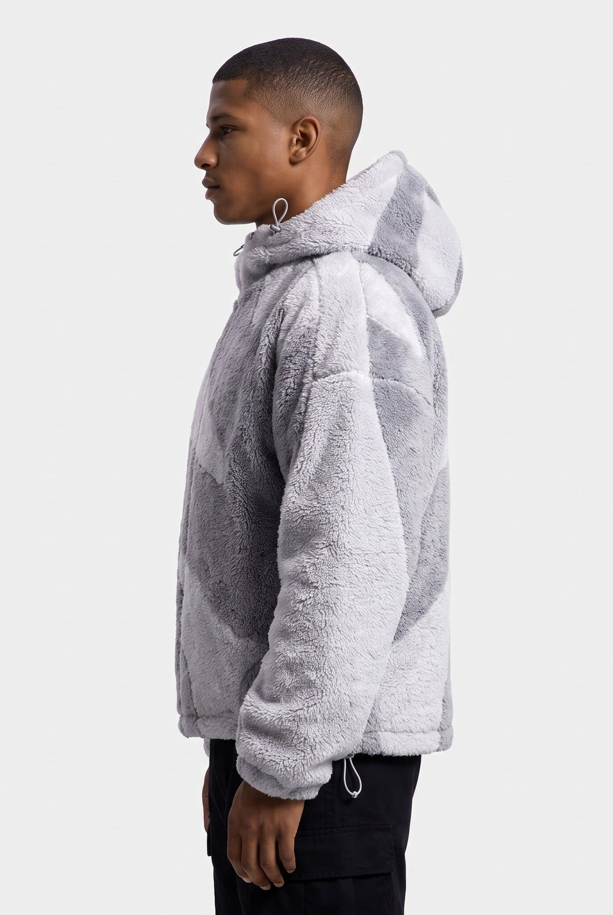 Men's Sherpa Hooded Jacket | Two Tone | Full Zip | 4 Colours