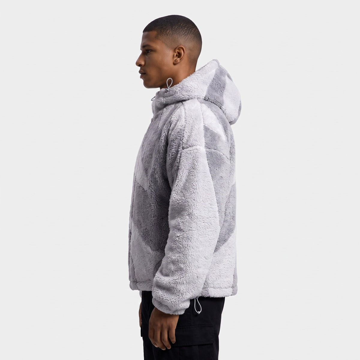 Men's Sherpa Hooded Jacket | Two Tone | Full Zip | 4 Colours