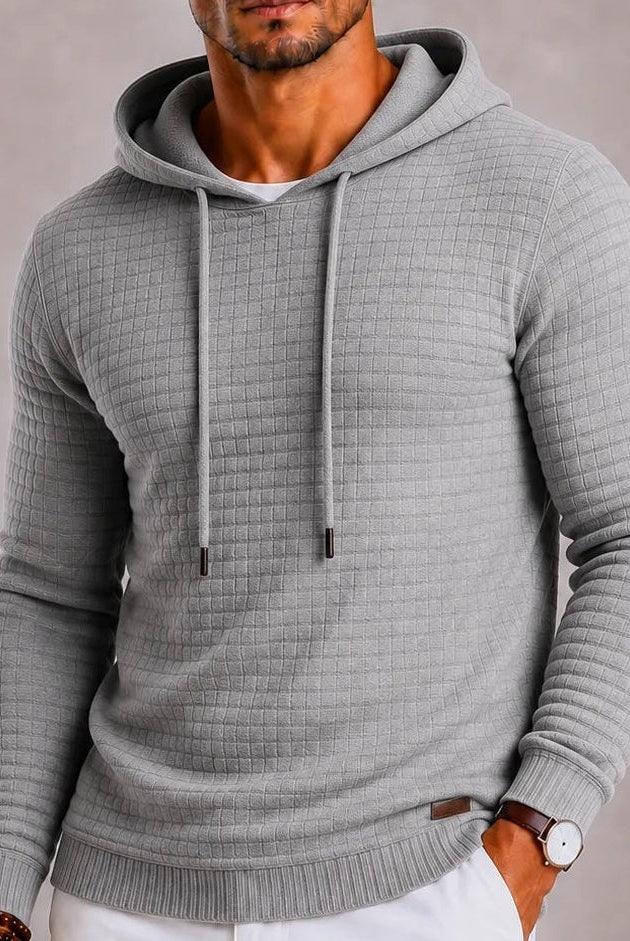 Men's Waffle Knit Hoodie with Hem Patch | 5 Colours