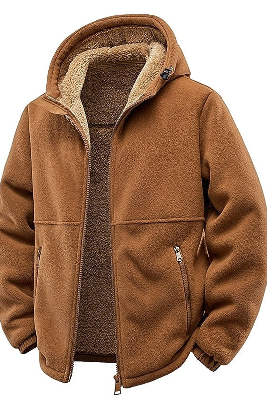Men's Teddy Lined Fleece Zip Jacket with Hood | 3 Colours