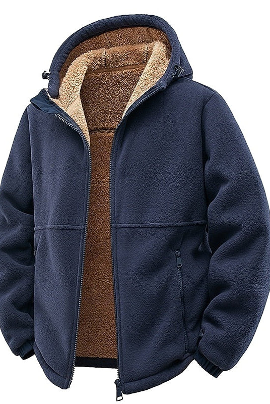 Men's Teddy Lined Fleece Zip Jacket with Hood | 3 Colours