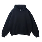 Men's oversized pullover hoodie in black, front view