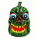 Green scary pumpkin with LED eyes