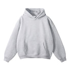 Men's oversized pullover hoodie in light grey, front view