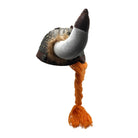 Viking costume hat with braids, side view