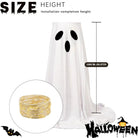 Size chart showing ghost decoration height with LED string light inset | Chaps London