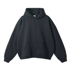 Men's oversized pullover hoodie in dark grey, front view