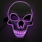 Purple LED skull mask glowing