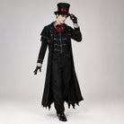 Man in the vampire costume with a buckled waistcoat and red cravat