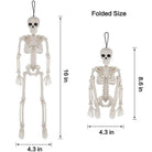 White plastic skeleton figure shown standing full size and folded compact | Chaps London
