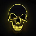 Yellow LED skull mask glowing