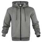Men's waffle zip hoodie in grey, front view