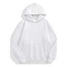 Men's heavyweight cotton hoodie in white, front view