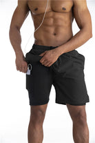 2-in-1 Shorts | Pockets | Workout | Running Shorts | Men's Shorts-Sportbroek man-Chaps London-Chaps London