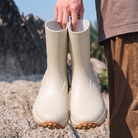 Beige men's wellies, front view