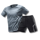Activewear Set - T-Shirt - Shorts - Gym Clothes - Exercise Clothes for Men -Chaps London-Dark Grey-XS-Chaps London