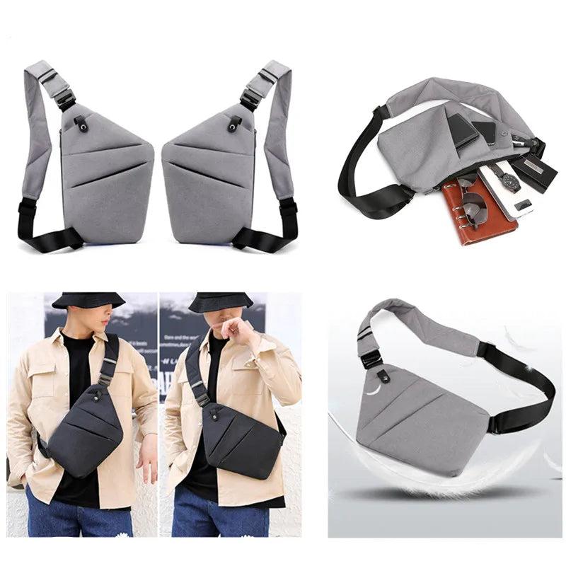Anti-Theft Bag - Men's Slim Anti-Theft Crossbody Bag with Adjustable Strap-Shoulder Bags-Chaps London-Chaps London