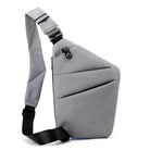 Anti-Theft Bag - Men's Slim Anti-Theft Crossbody Bag with Adjustable Strap-Shoulder Bags-Chaps London-Grey-Left Shoulder-Chaps London